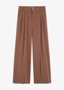 Pantalon fluide à pinces en viscose mélangée