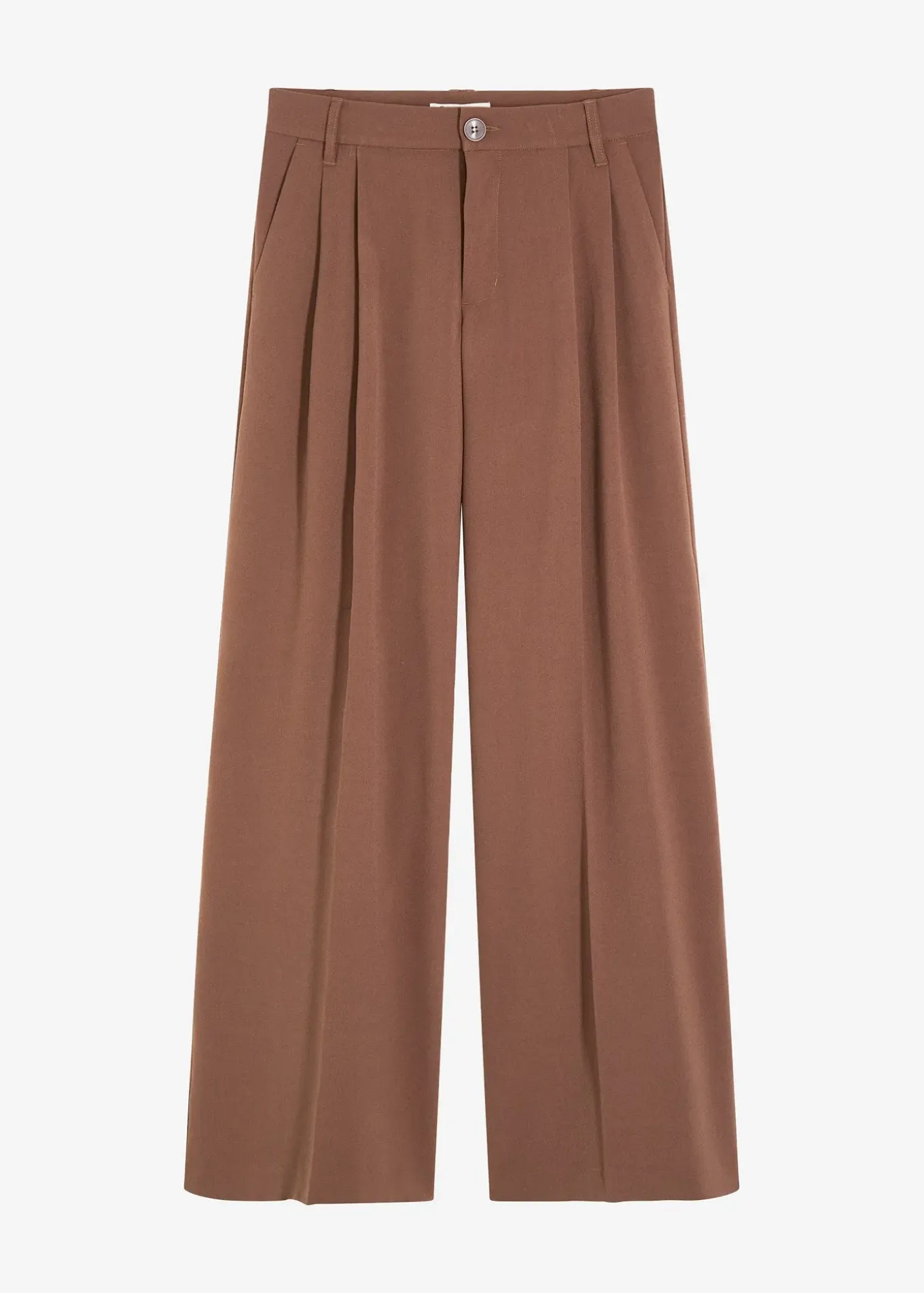 Pantalon fluide à pinces en viscose mélangée