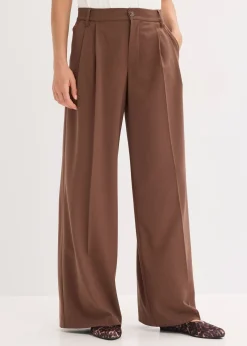 Pantalon fluide à pinces en viscose mélangée