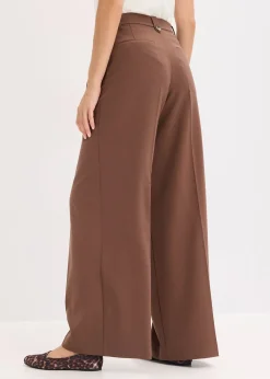 Pantalon fluide à pinces en viscose mélangée