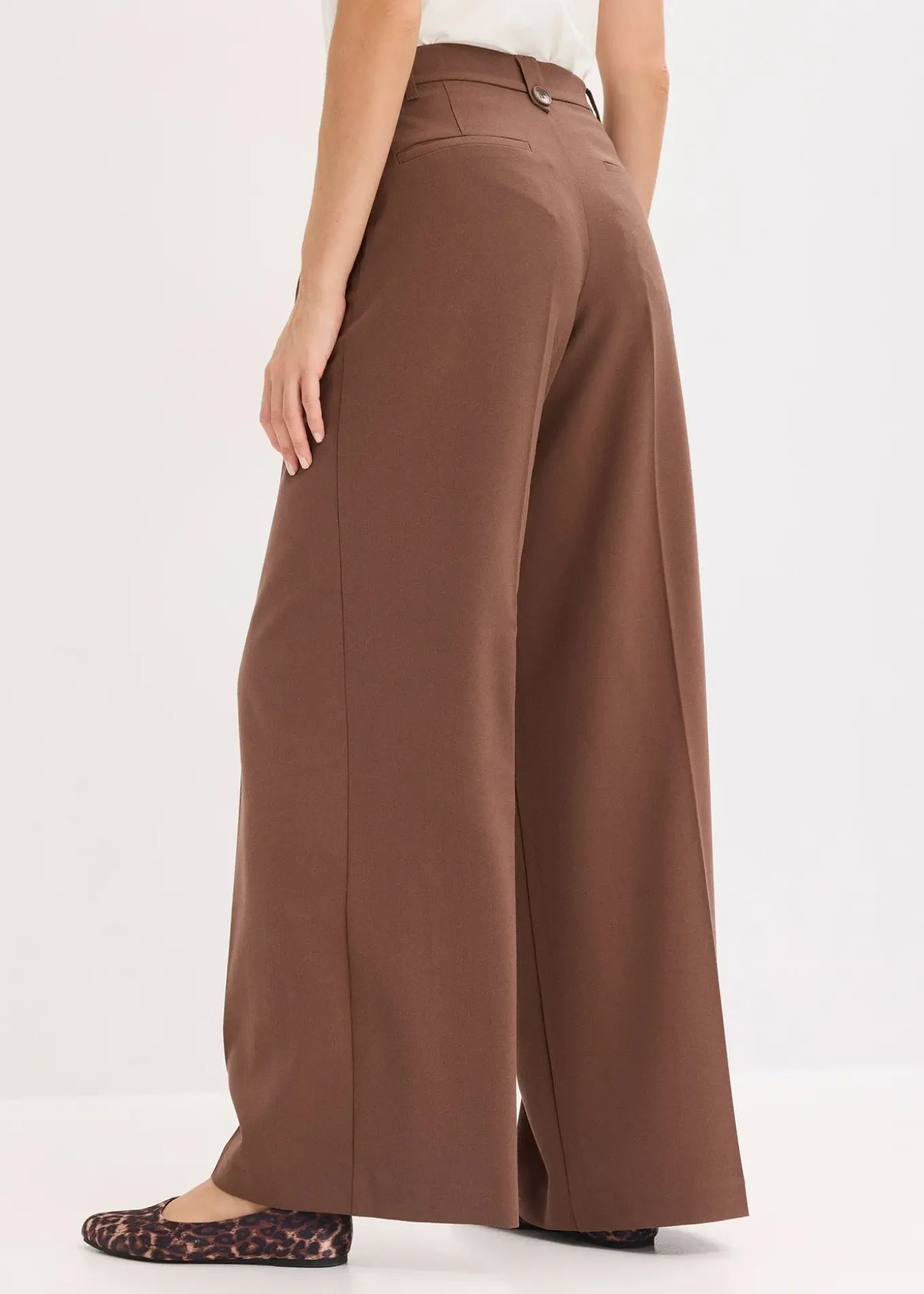 Pantalon fluide à pinces en viscose mélangée