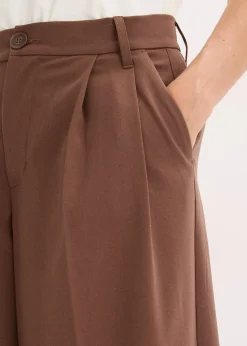 Pantalon fluide à pinces en viscose mélangée