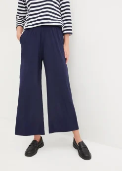Pantalon fluide en jersey viscose, longueur 7/8