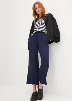 Pantalon fluide en jersey viscose, longueur 7/8