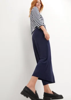 Pantalon fluide en jersey viscose, longueur 7/8