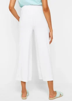 Pantalon fluide en jersey viscose, longueur 7/8