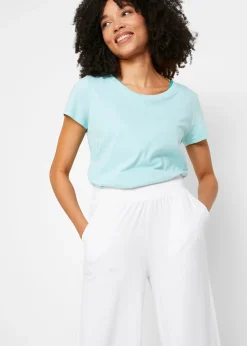 Pantalon fluide en jersey viscose, longueur 7/8