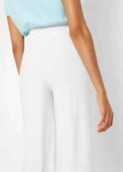 Pantalon fluide en jersey viscose, longueur 7/8