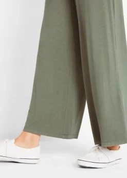 Pantalon fluide en jersey viscose, longueur 7/8