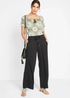 Pantalon fluide en jersey viscose extensible
