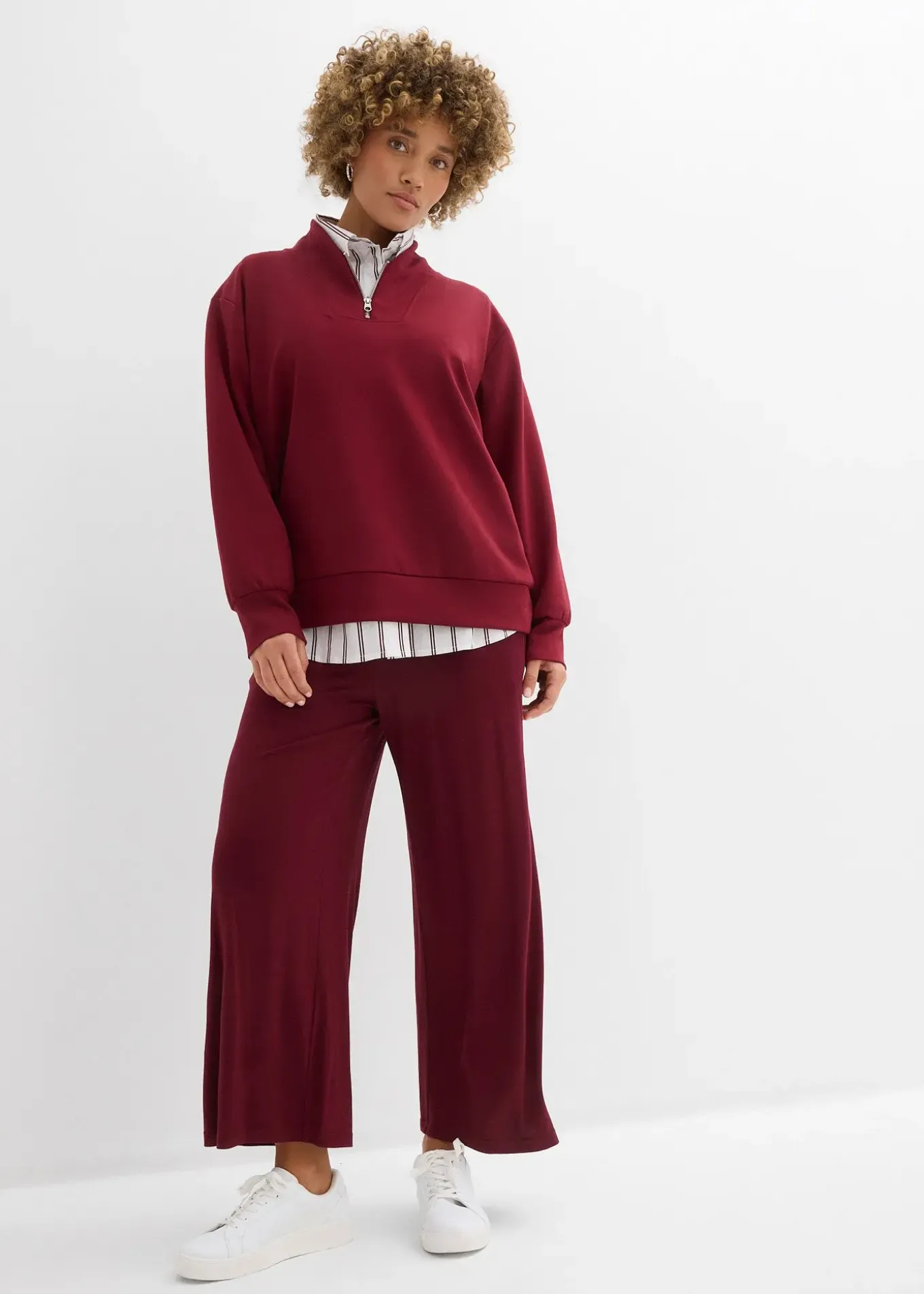 Pantalon fluide en jersey viscose, longueur 7/8