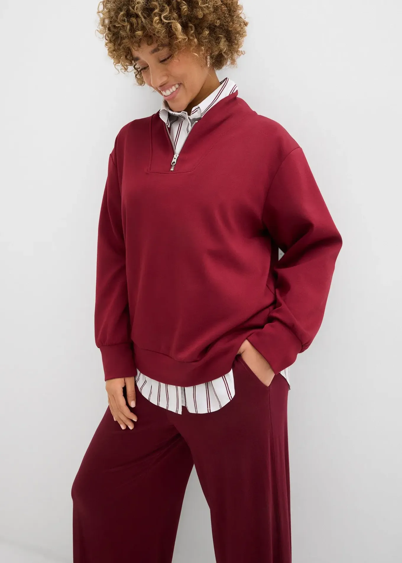 Pantalon fluide en jersey viscose, longueur 7/8