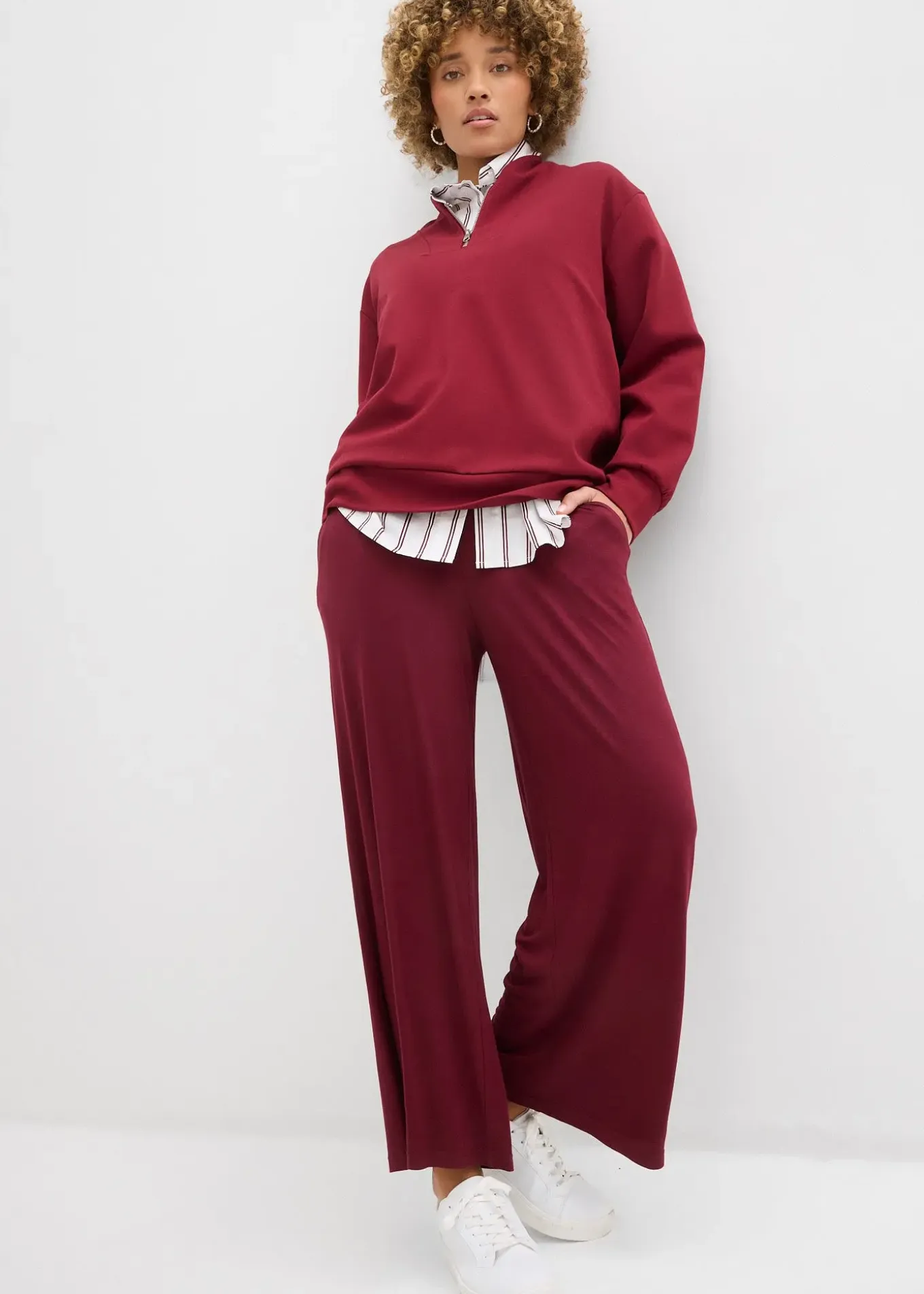 Pantalon fluide en jersey viscose, longueur 7/8