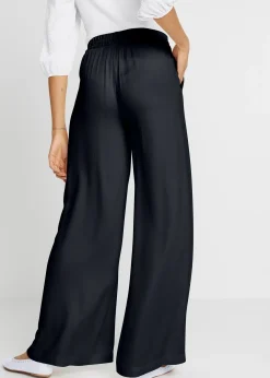 Pantalon fluide en viscose légèrement brillante
