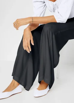 Pantalon fluide en viscose légèrement brillante