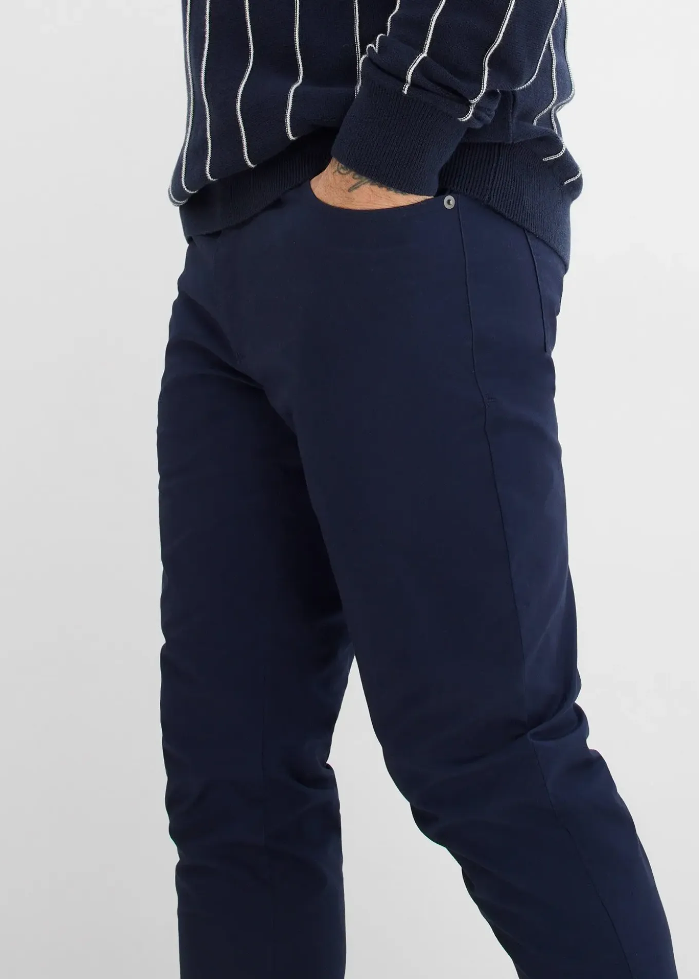 Pantalon fuselé extensible à taille élastiquée, regular