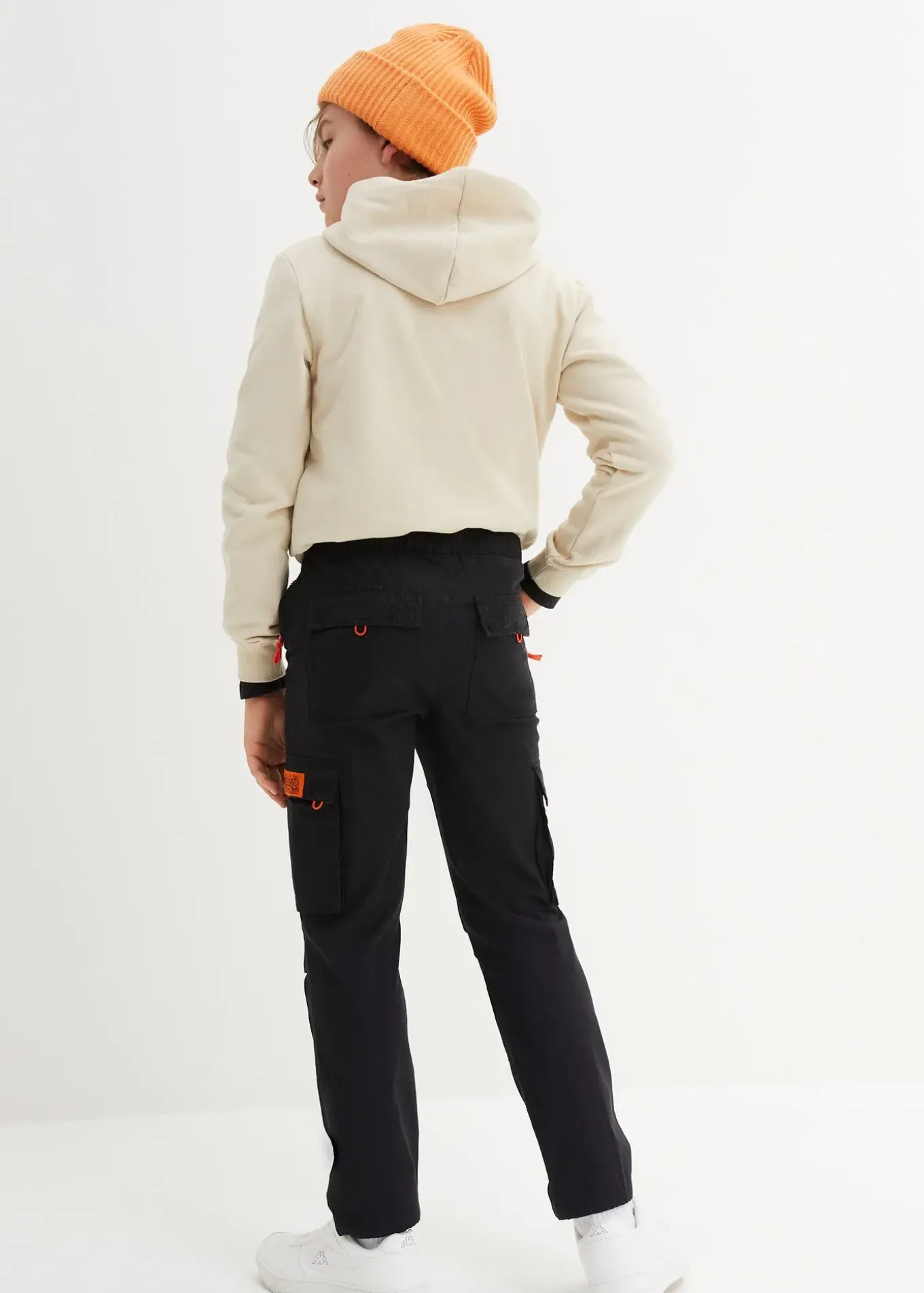 Pantalon garçon à taille élastiquée et poches cargo, Regular Fit