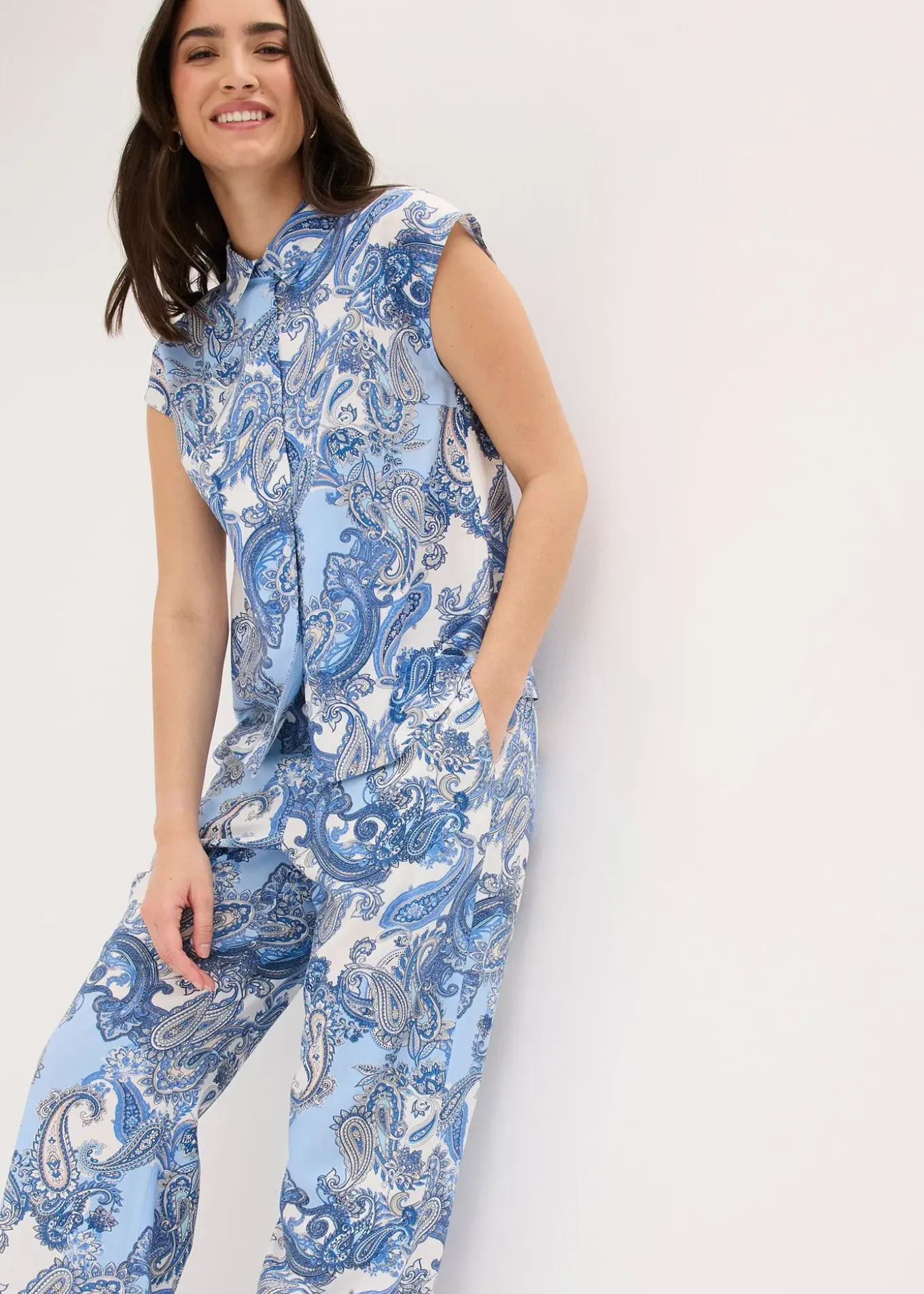 Pantalon imprimé en viscose fluide