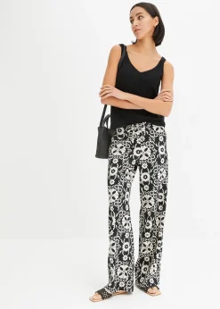 Pantalon imprimé, taille élastiquée