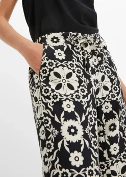 Pantalon imprimé, taille élastiquée