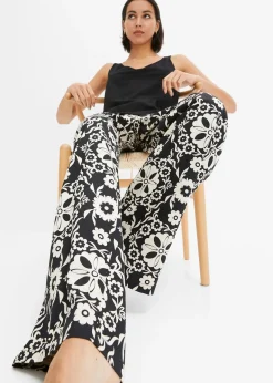 Pantalon imprimé, taille élastiquée