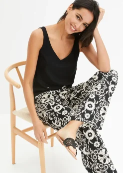 Pantalon imprimé, taille élastiquée