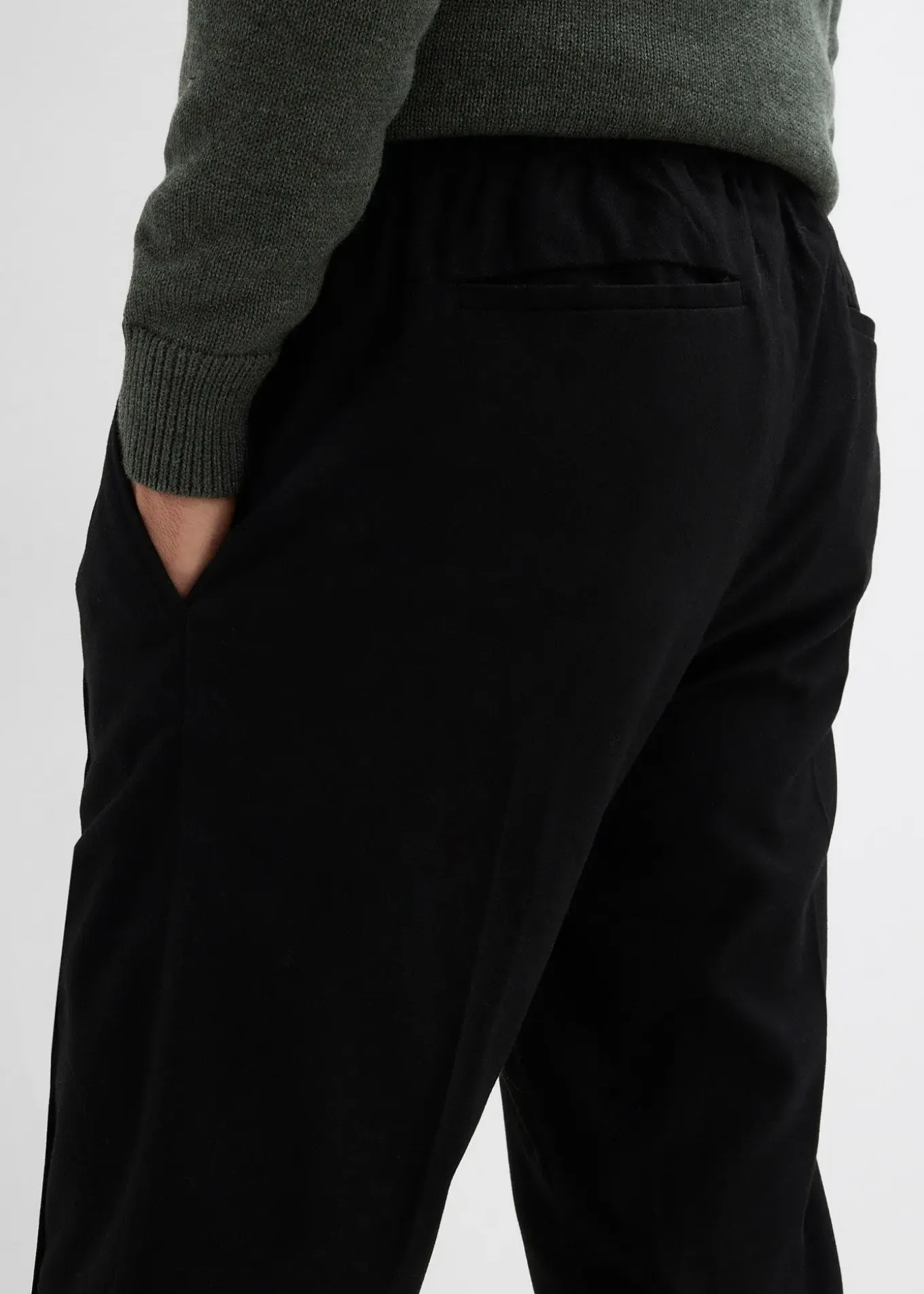 Pantalon jogger aspect laine, regular