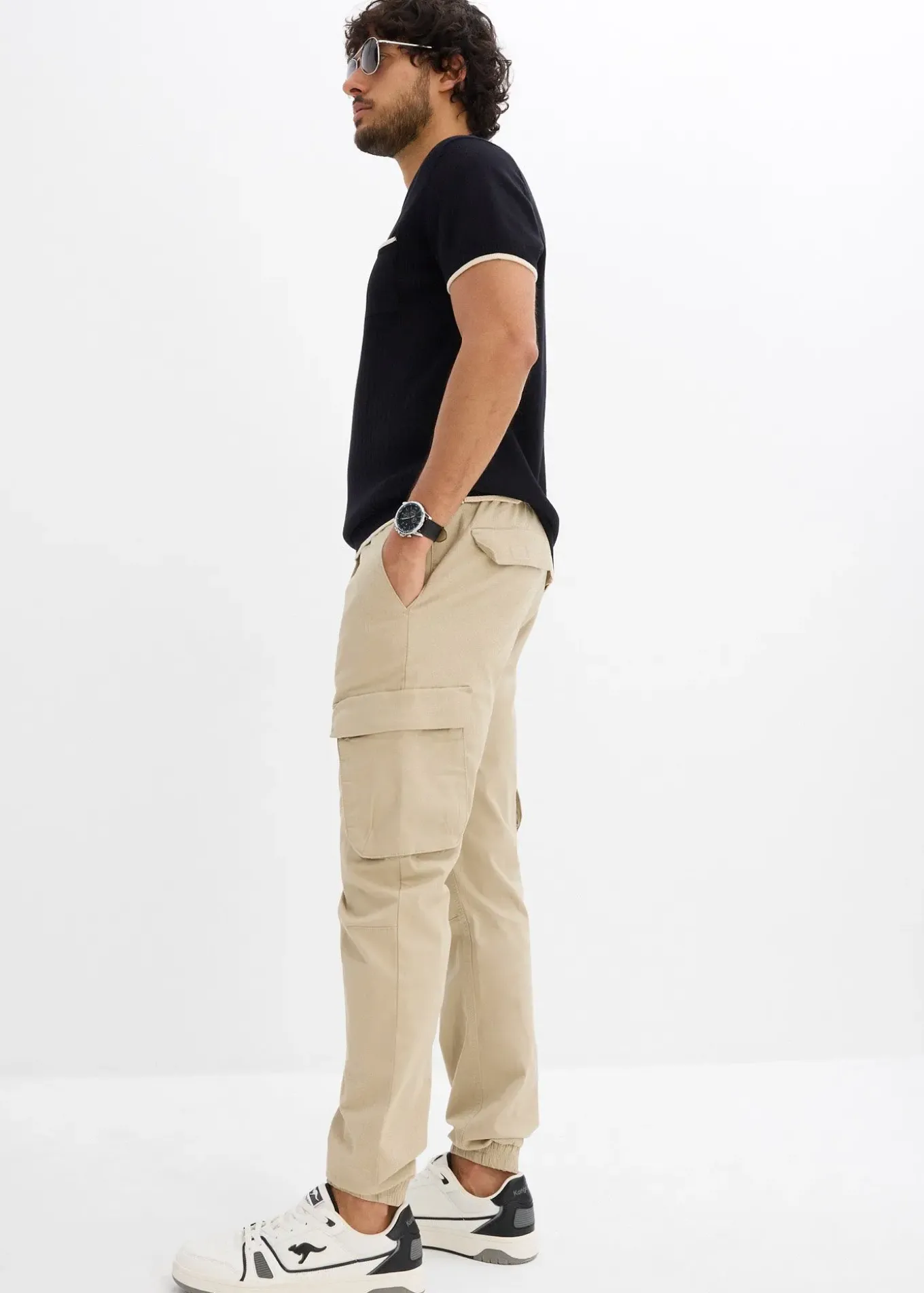 Pantalon jogger cargo droit, Regular