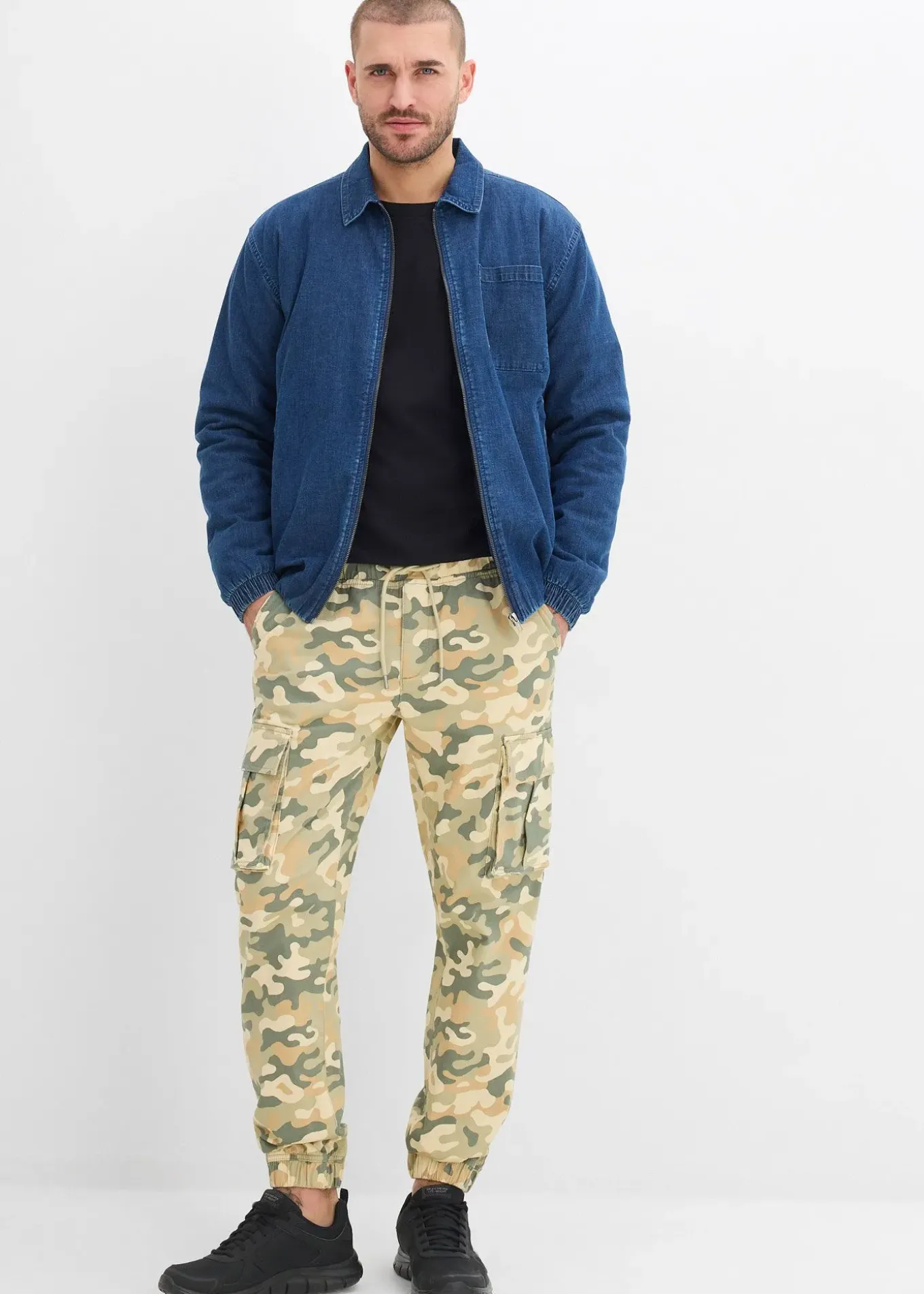 Pantalon jogger cargo droit, regular