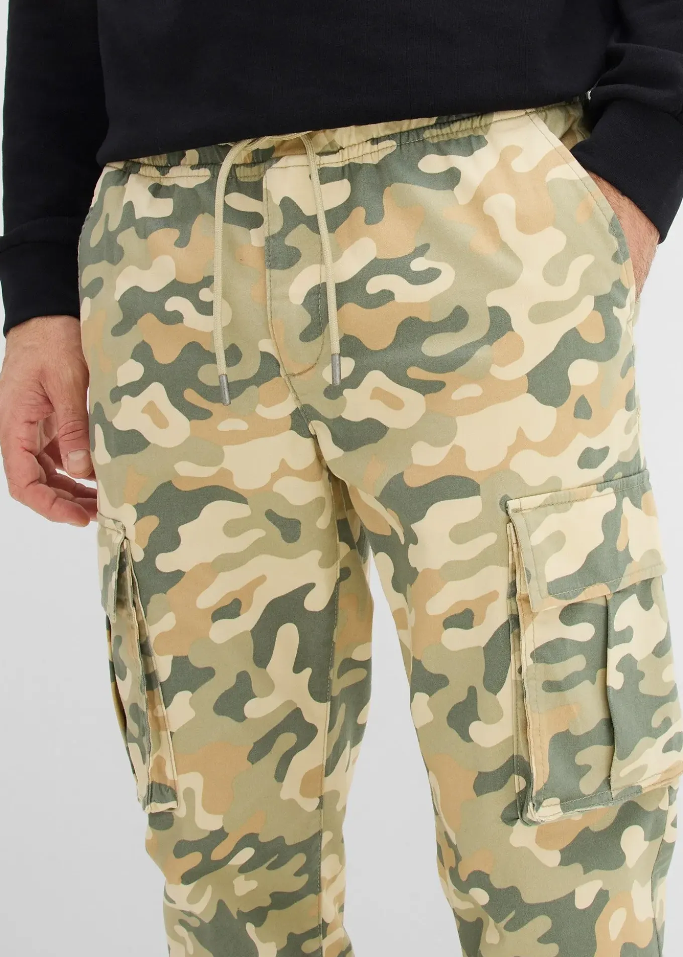 Pantalon jogger cargo droit, regular