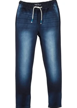 Pantalon jogger droit effet denim, Regular