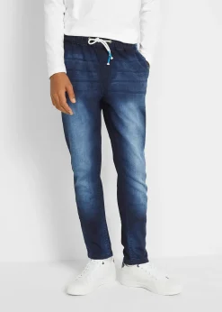 Pantalon jogger droit effet denim, Regular