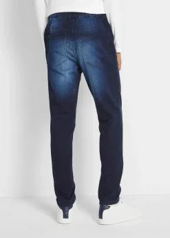 Pantalon jogger droit effet denim, Regular
