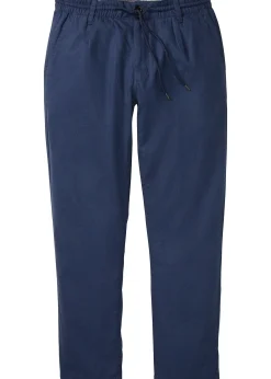 Pantalon jogger droit en lin mélangé, loose