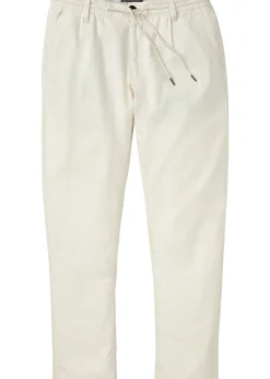 Pantalon jogger droit en lin mélangé, loose