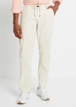 Pantalon jogger droit en lin mélangé, loose
