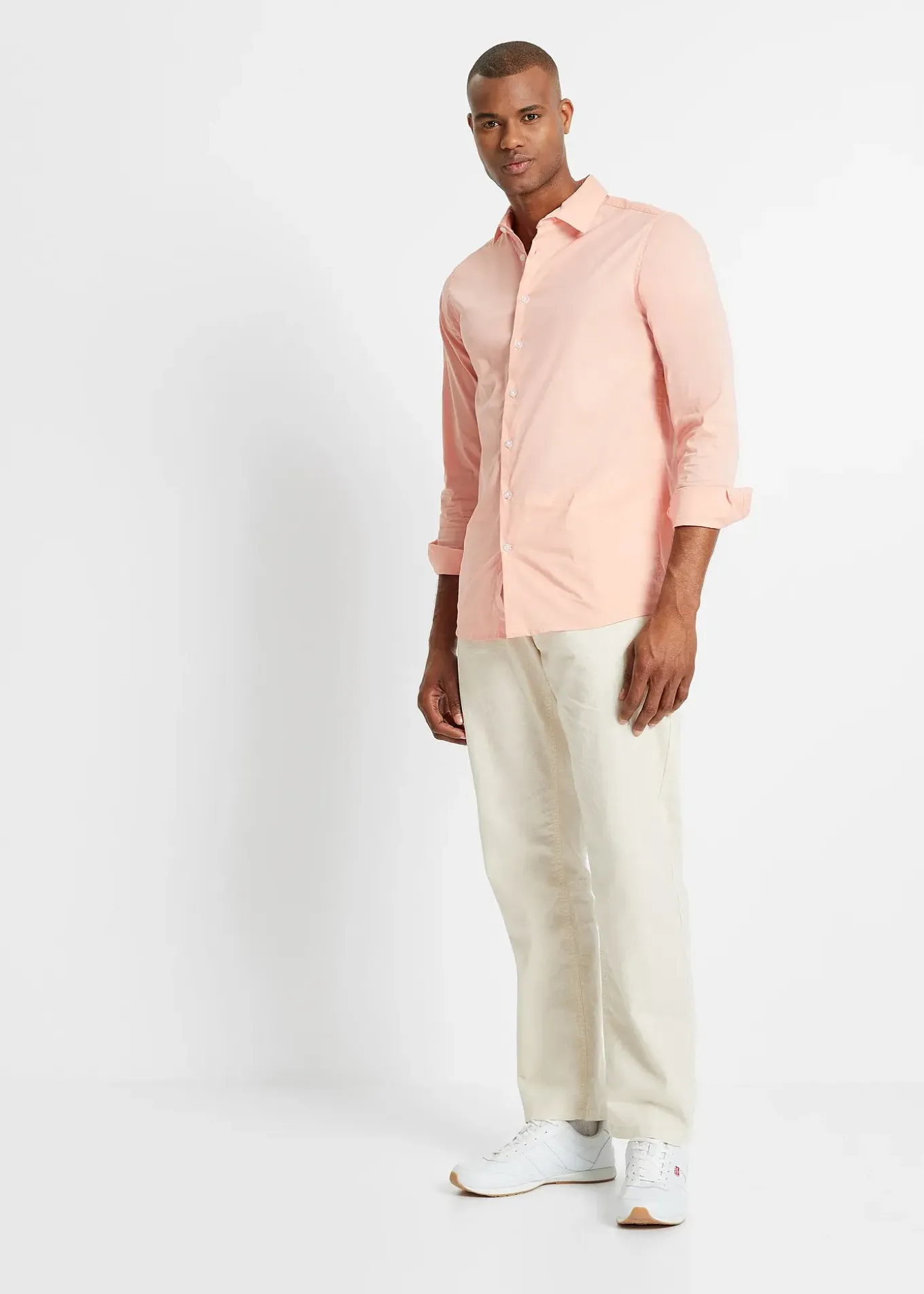 Pantalon jogger droit en lin mélangé, loose