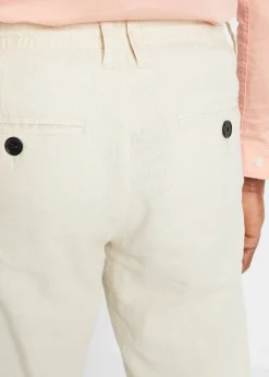 Pantalon jogger droit en lin mélangé, loose