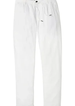 Pantalon jogger droit en lin mélangé, loose