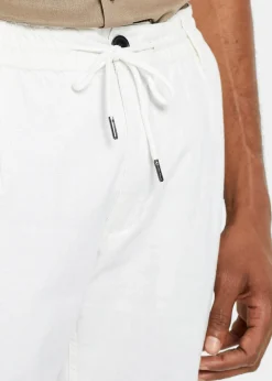 Pantalon jogger droit en lin mélangé, loose