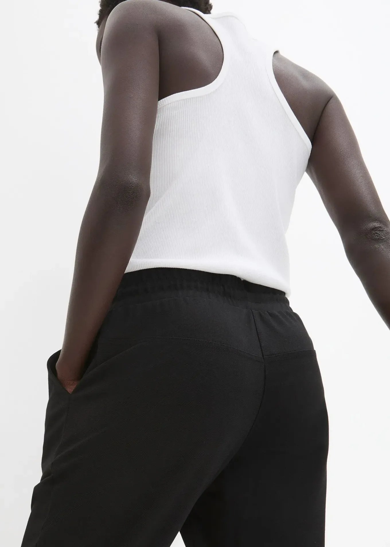 Pantalon jogger en viscose mélangée