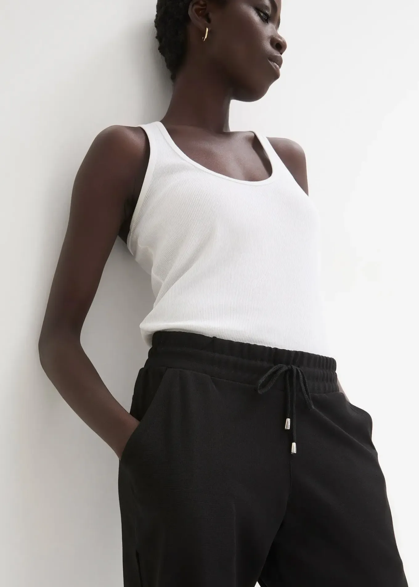 Pantalon jogger en viscose mélangée