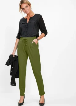 Pantalon jogger en viscose mélangée
