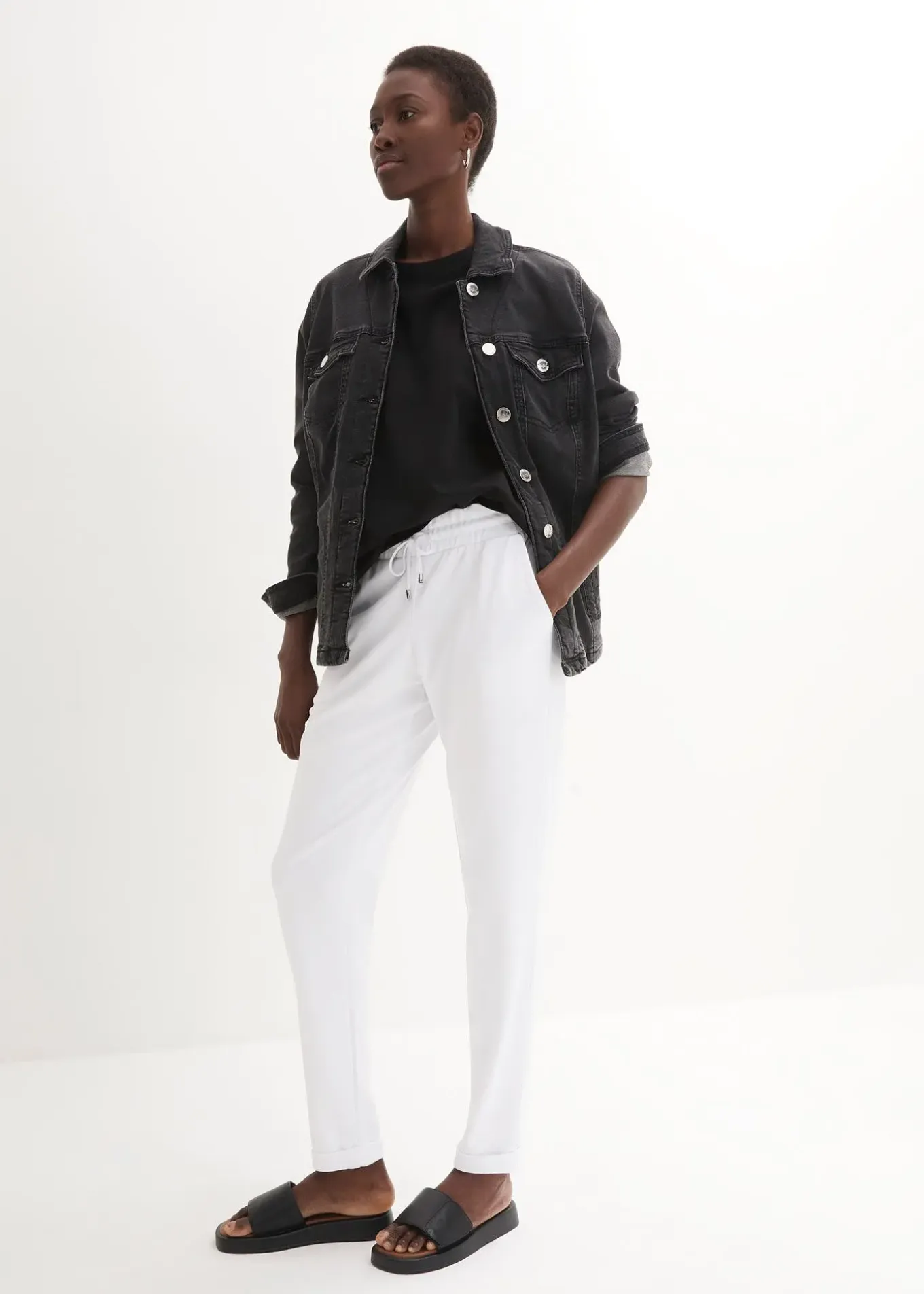 Pantalon jogger en viscose mélangée