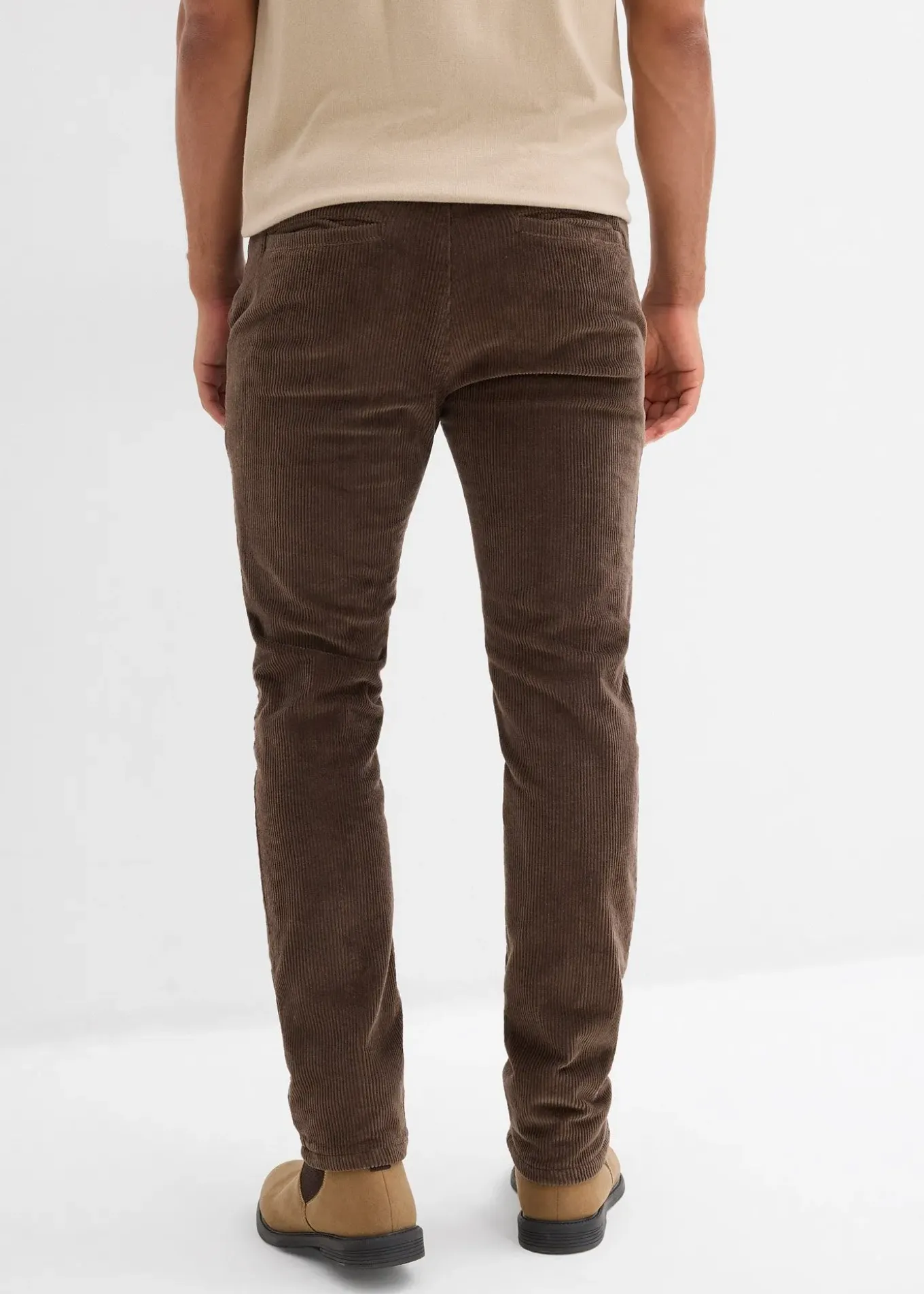 Pantalon jogger regular en velours côtelé, doublure chaude en flanelle, droit