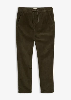 Pantalon jogger regular en velours côtelé, doublure chaude en flanelle, droit