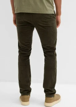 Pantalon jogger regular en velours côtelé, doublure chaude en flanelle, droit