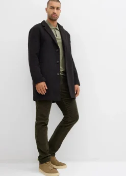Pantalon jogger regular en velours côtelé, doublure chaude en flanelle, droit