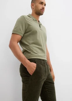 Pantalon jogger regular en velours côtelé, doublure chaude en flanelle, droit