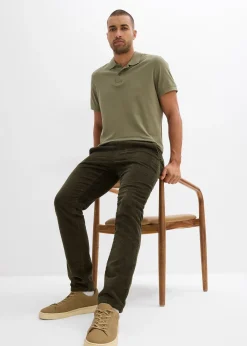 Pantalon jogger regular en velours côtelé, doublure chaude en flanelle, droit